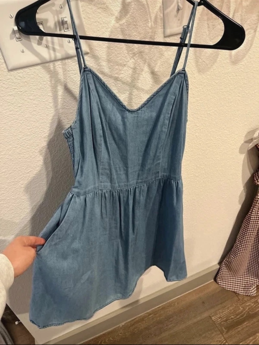 Forever 21 Light Blue Denim-Look Slip Dress